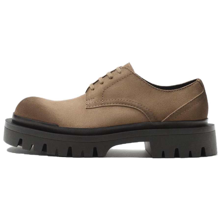 ZARA Casual Leather Shoes Men's Low Top Brown