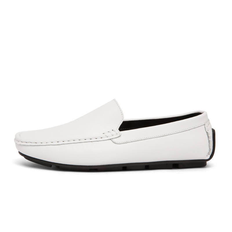 YINGLUNQISHI Cow Split Leather Casual Shoes Men's White