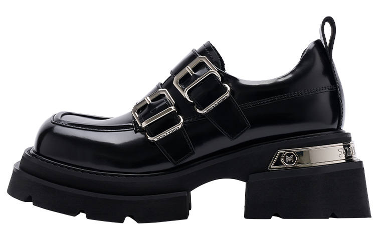 CINDY C ERIC Top Grain Cow Leather Casual Shoes 4.5cm Women's Black