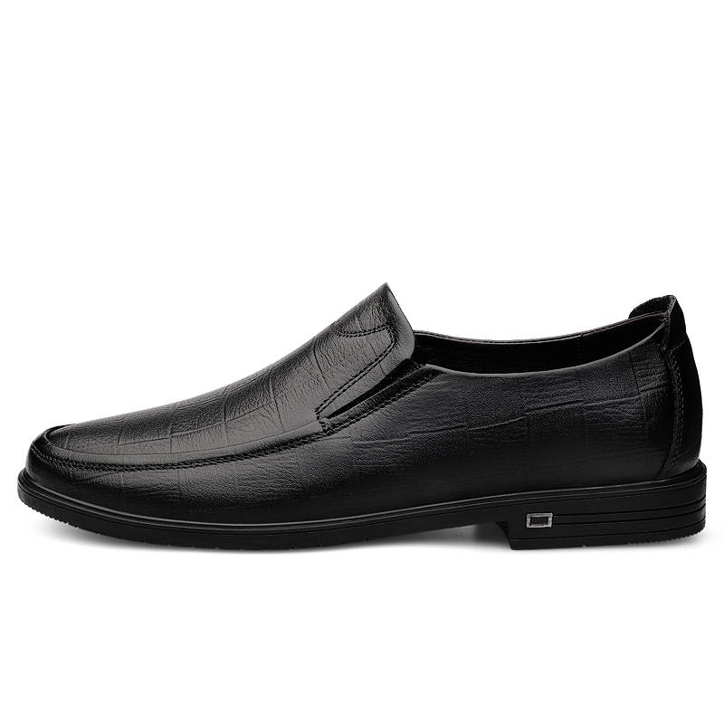 YINGLUNQISHI Top Grain Cow Leather Casual Shoes Men's Black