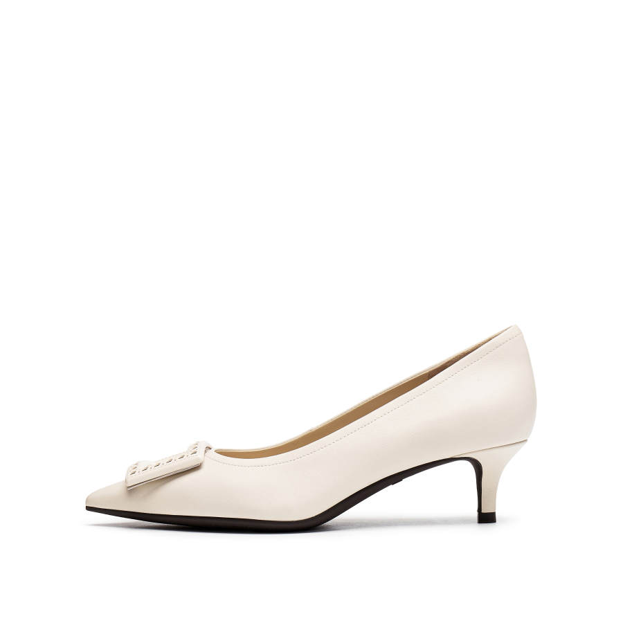 Staccato Cream Shoes Cow Leather High Heels Women's