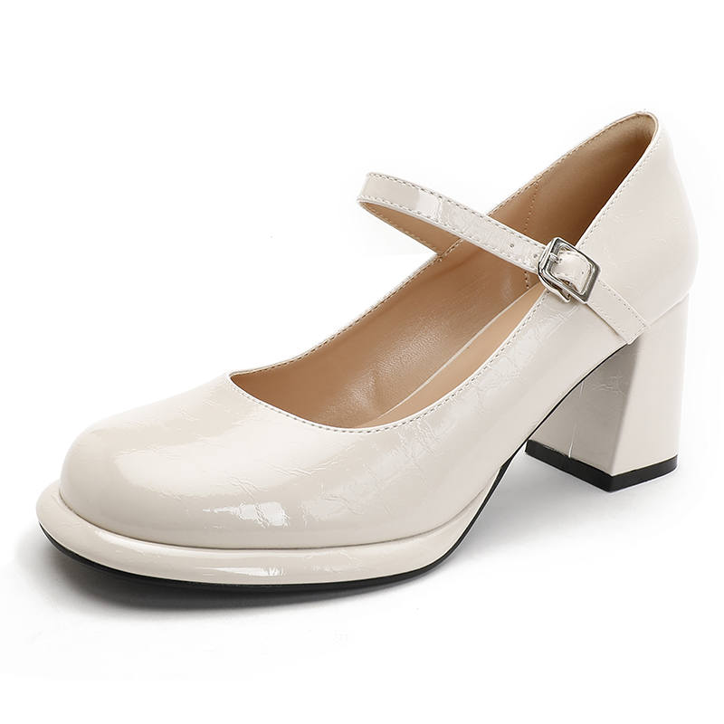 TATAYA Microfiber Leather Chunky Heel Mary Jane Shoes Women's