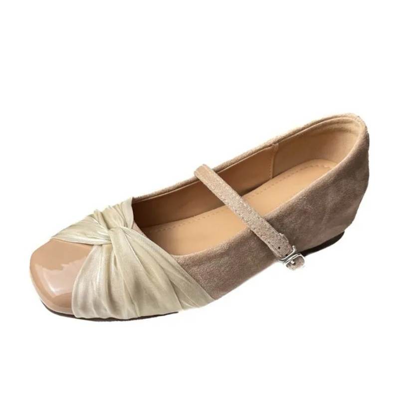 Aimilian Flat Mary Jane Shoes Women's Apricot