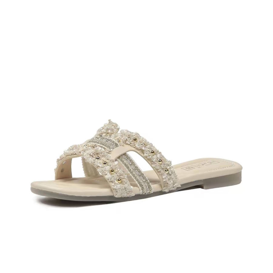 OBWA Abrasion Resistant Abrasion Resistant Slide Slippers Women's Ecru