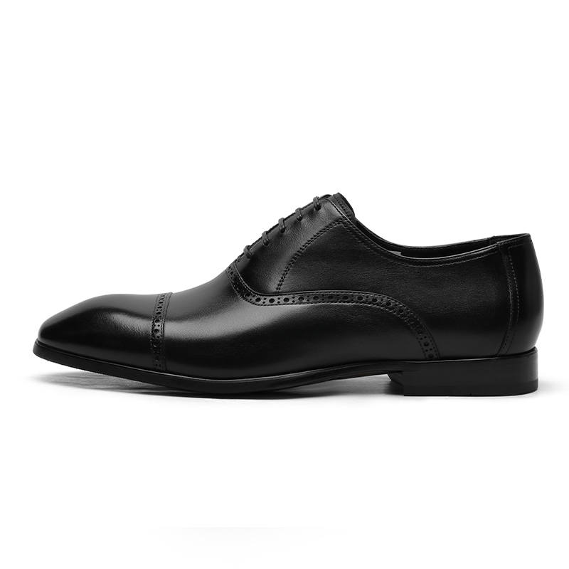 GOLDLION Top Grain Cow Leather Dress Shoes Men's Black