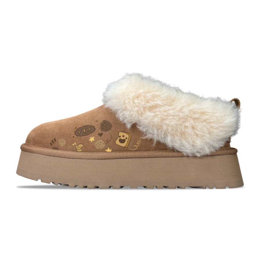 UGG Tazzelle YDCC Caramel Wheat Cow Split Leather Thermal Abrasion Resistant Ankle Length Snow Boots Women's Brown