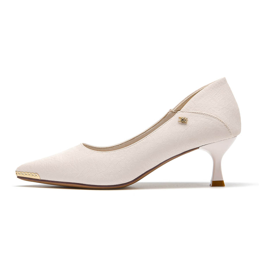Spider King Pu High Heels 5CM Women's Beige