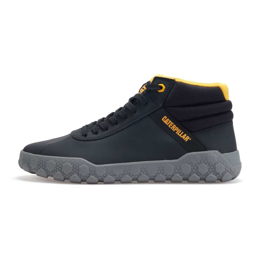 CAT Slip Resistant Abrasion Resistant High top Outdoor Shoes Unisex Black