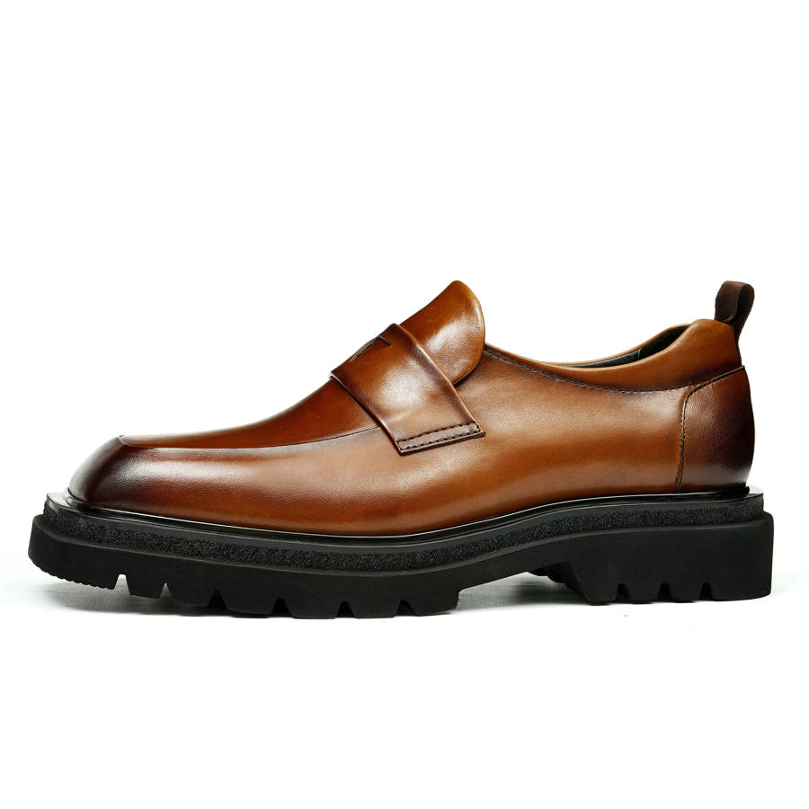 ASTON M.JAZZ Top Grain Cow Leather Casual Shoes Men's
