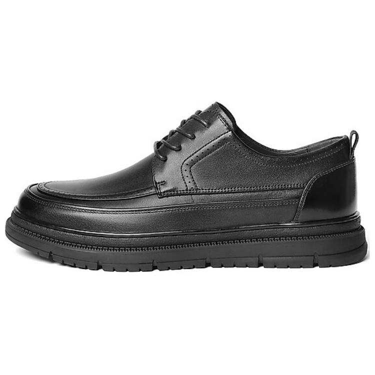 BELLE Casual Leather Shoes Men's Low Top Black/Brown