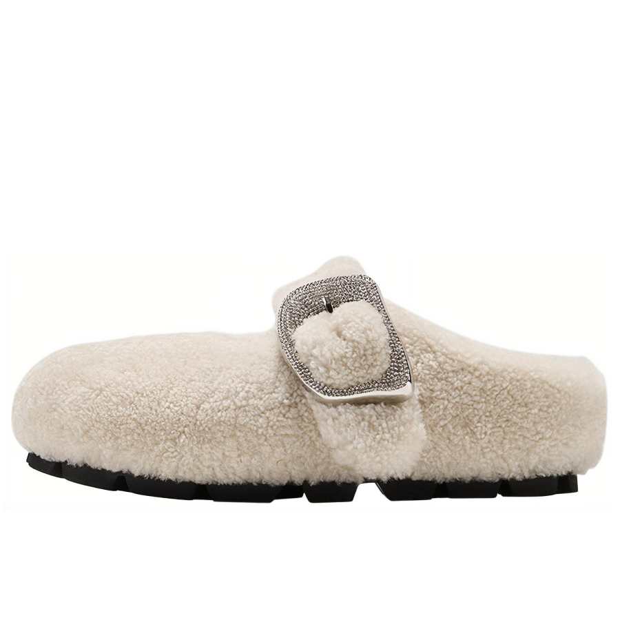 GG-CC GG CC Fuzzy Closed Toe Slippers Women's