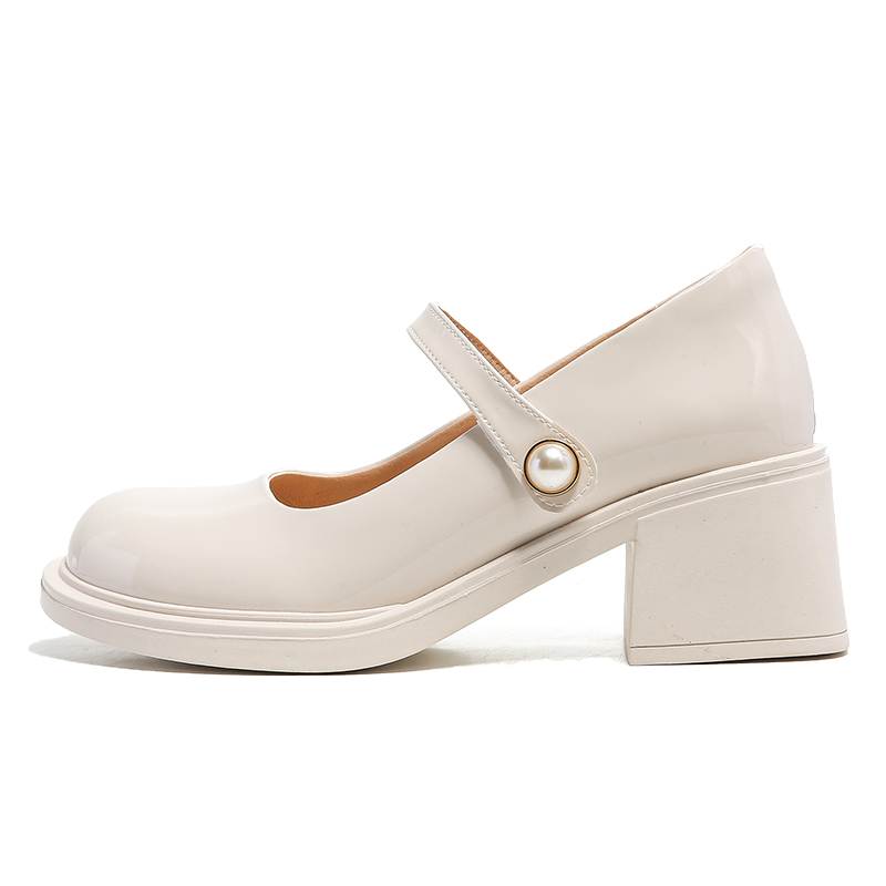 BOJUEMAO Cow Split Leather Mary Jane Shoes Women's