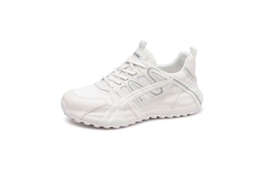 AOKANG Cow Leather Low top Casual Shoes Men's White/Gray