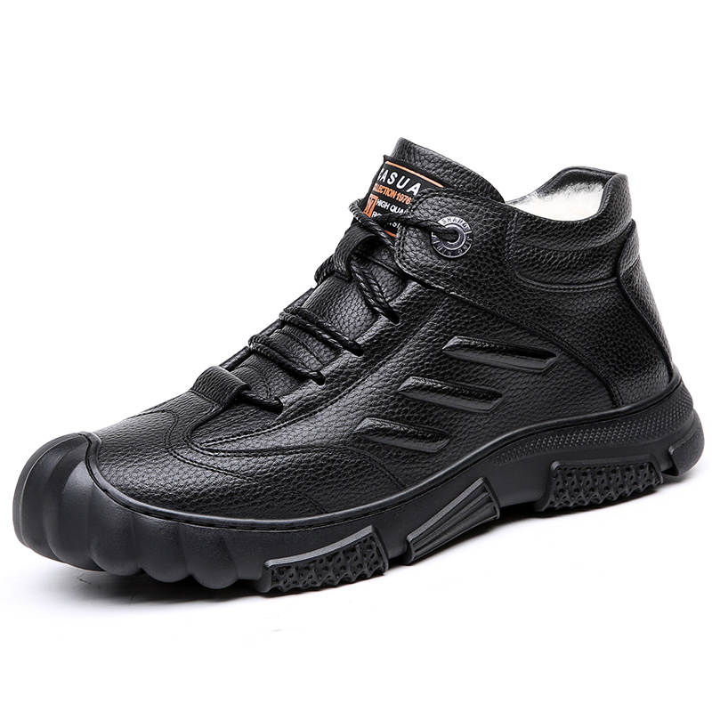MINGYITU Thickened And Fleece Lined, Slip Resistant, Abrasion Resistant Thermal Mid top Casual Shoes Unisex