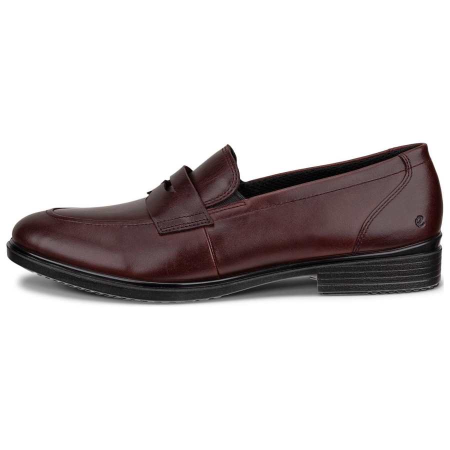 Ecco TOUCH 15 Leather Comfortable And Trendy Loafers Women's Burgundy