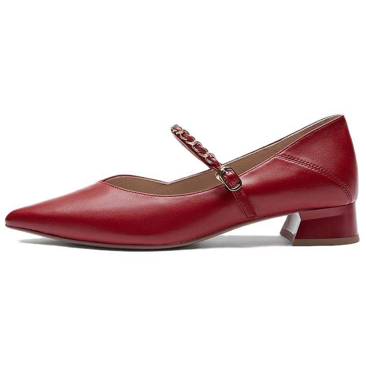 Le Saunda Sheepskin Chunky Heel High Heels Women's