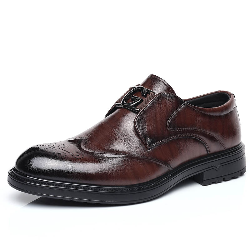CITONGXIANSHENG Cow Split Leather Casual Shoes Men's Brown