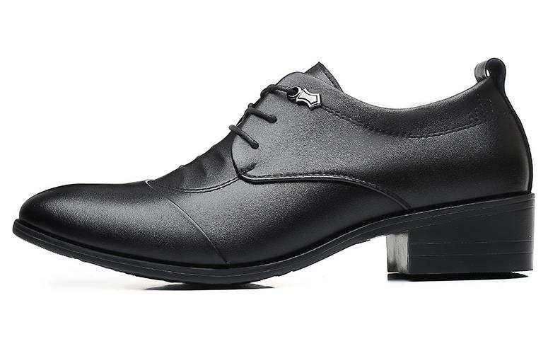 Shanpijiang Casual Leather Shoes Men's Low Top Black/White