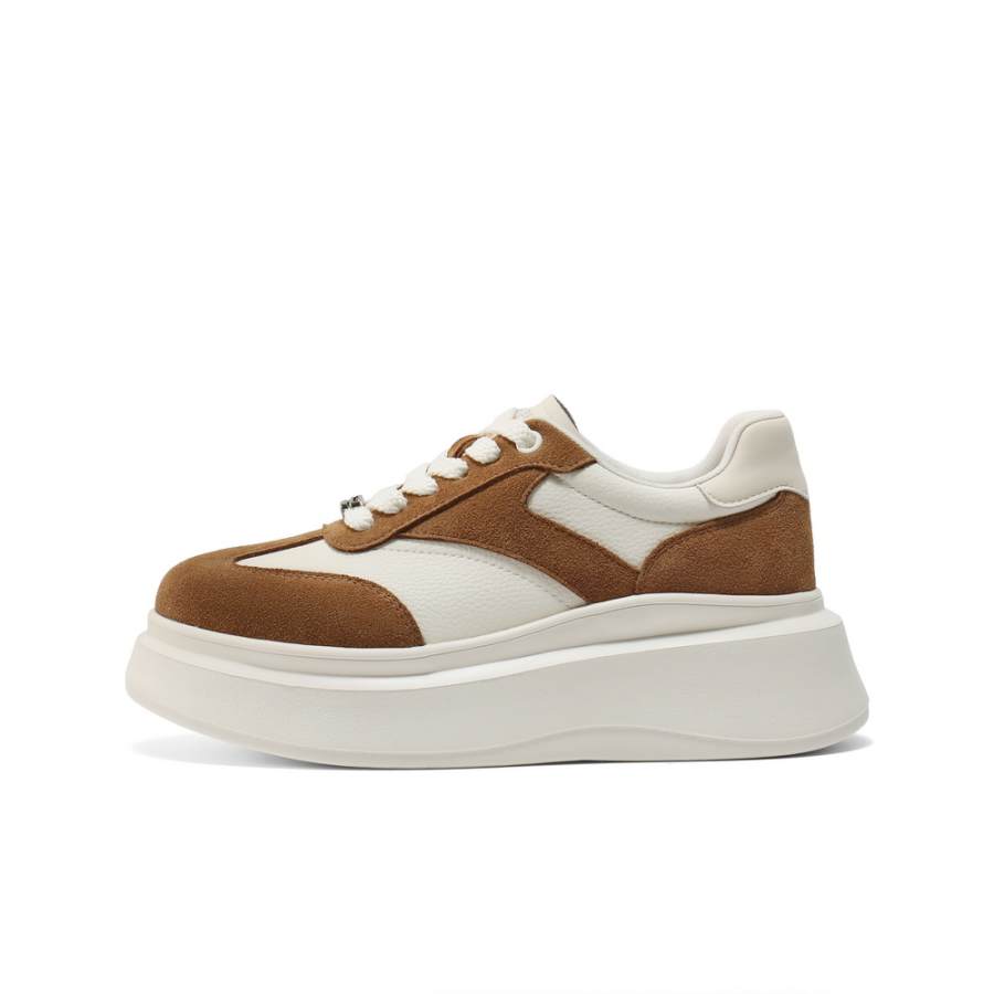 BELLE Cow Split Leather Low top Skateboard Shoes Women's