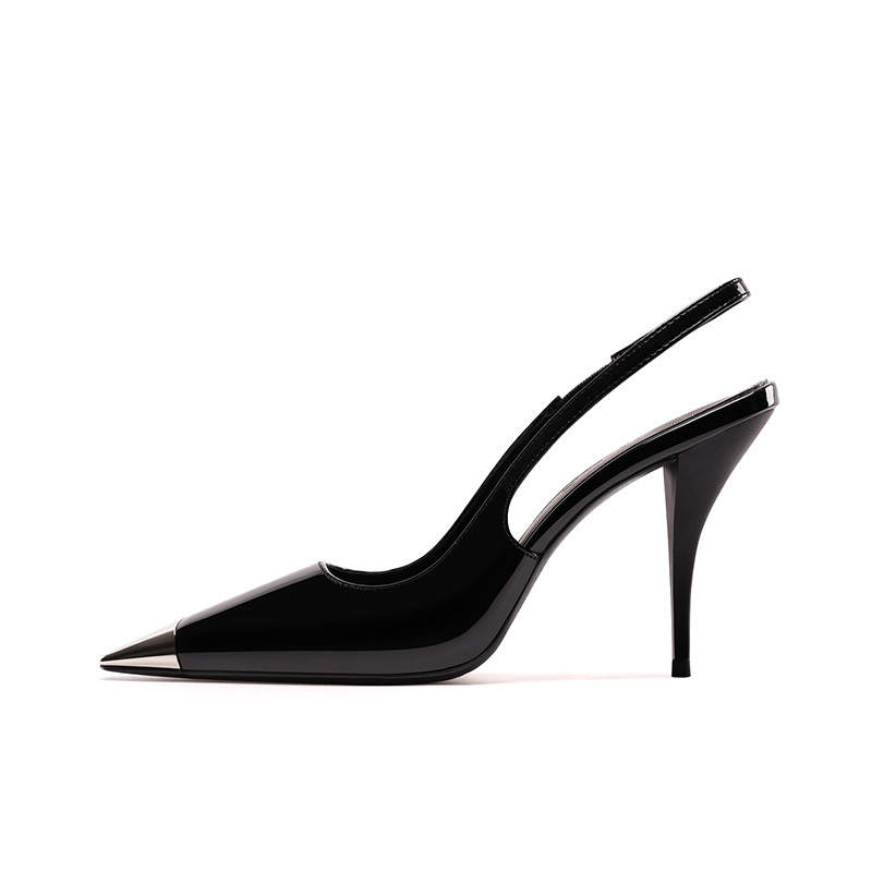 HKCP Patent Leather Slim Heel High Heels 9cm Women's Black