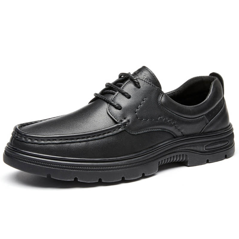 Mulinsen Top Grain Cow Leather Casual Shoes Men's Black