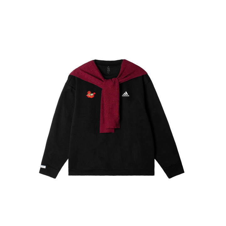 Adidas Adidas LABEL Sweatshirts Unisex Black Crew Neck Thickened