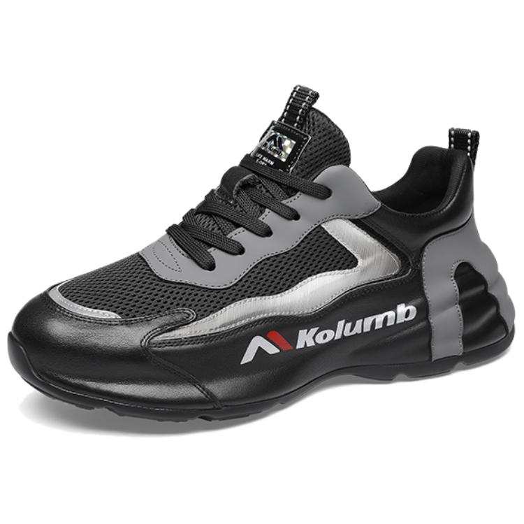 Kolumb Slip Resistant Lightweight Abrasion Resistant Low top Casual Shoes Men's Black Gray