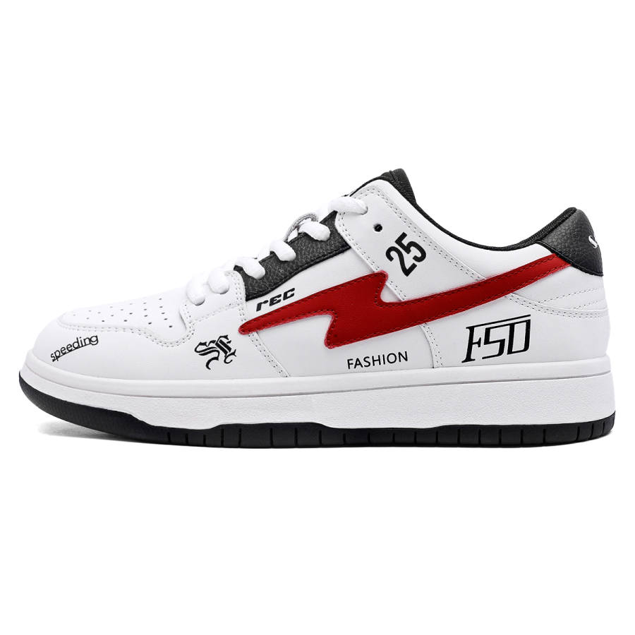 Safiya Low top Skateboard Shoes Unisex White Red