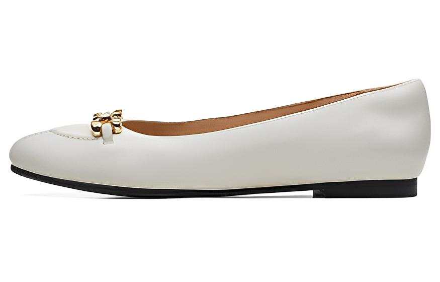 Clarks Sheepskin Casual Shoes Women's White