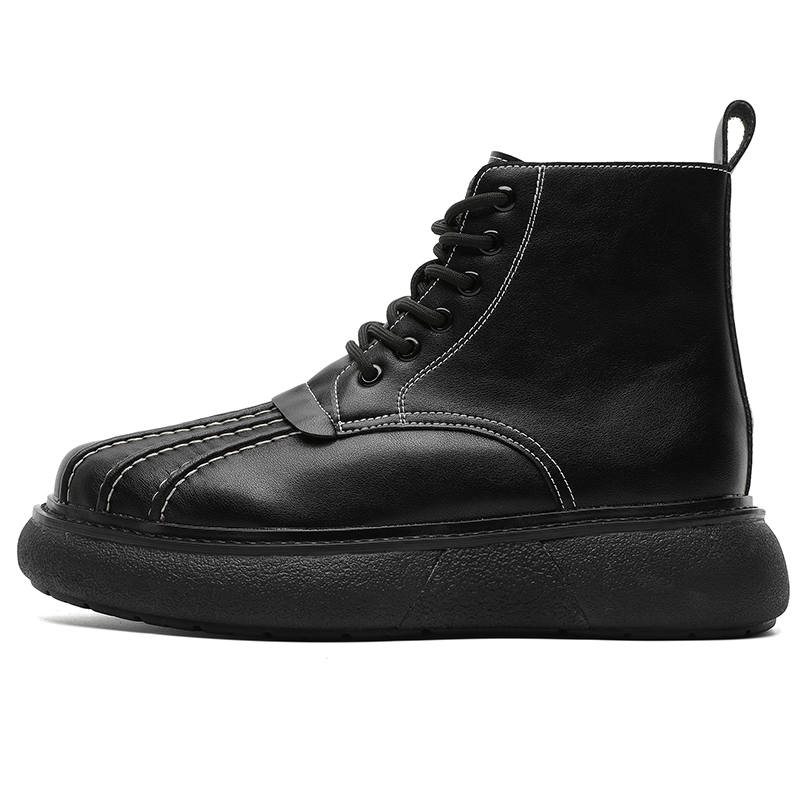 ZHENRAN ZHENRAN Cow Leather Short Combat Boots Men's