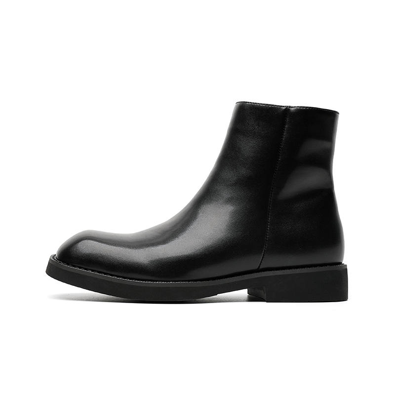 CHILANG CHILANG Synthetic Leather Ankle Boots Men's Black