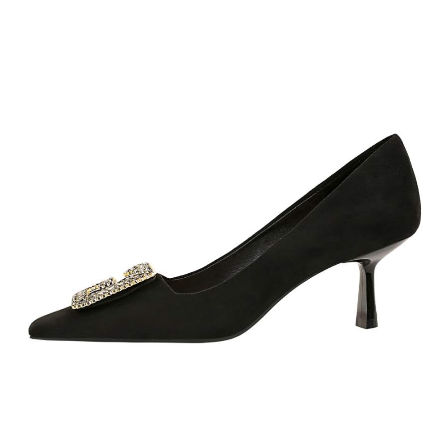 QITUMAUL Suede Slim Heel High Heels 6CM Women's