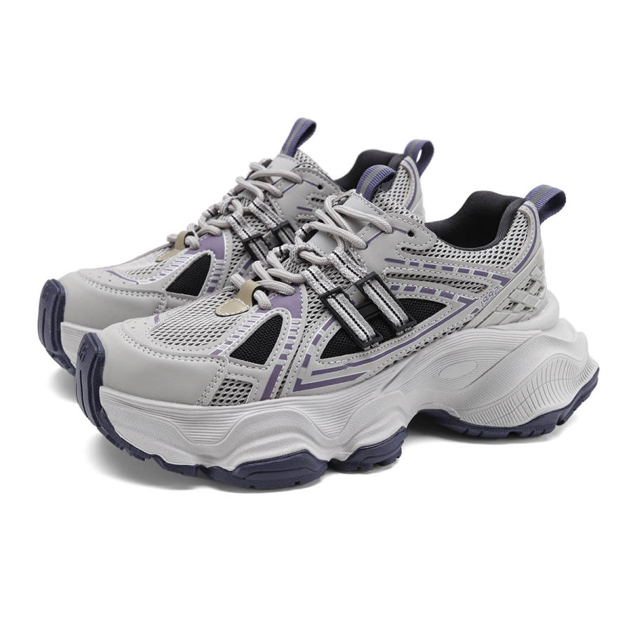FOXER Abrasion Resistant Lightweight Wear resistant And Lightweight Low top Chunky Sneakers Women's Gray/Blue