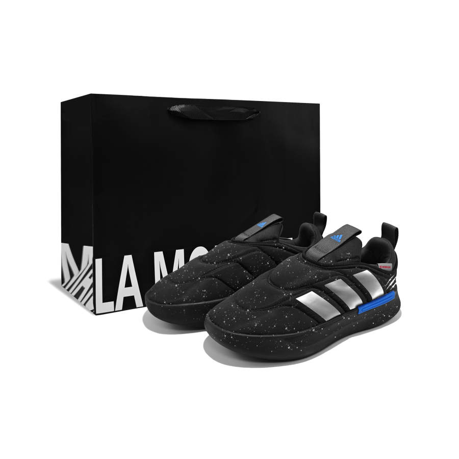 Adidas Adidas Adipuff Silver Paw Print, 2 Fabric Cushioning Abrasion Resistant Slip Resistant Low top Casual Shoes Unisex