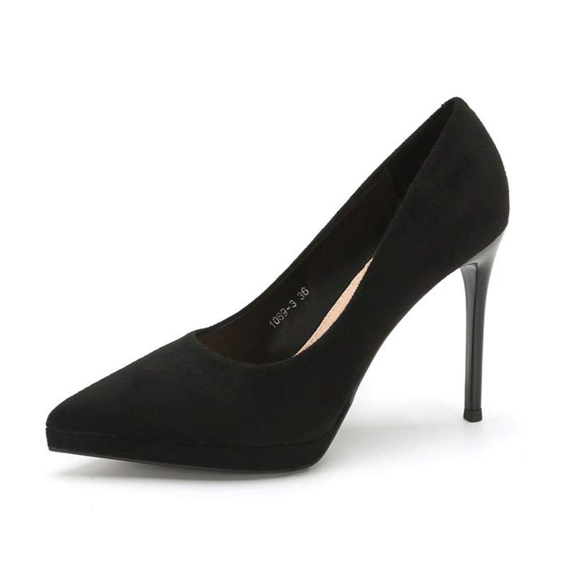 Xingdiman Pu Slim Heel High Heels Women's Black