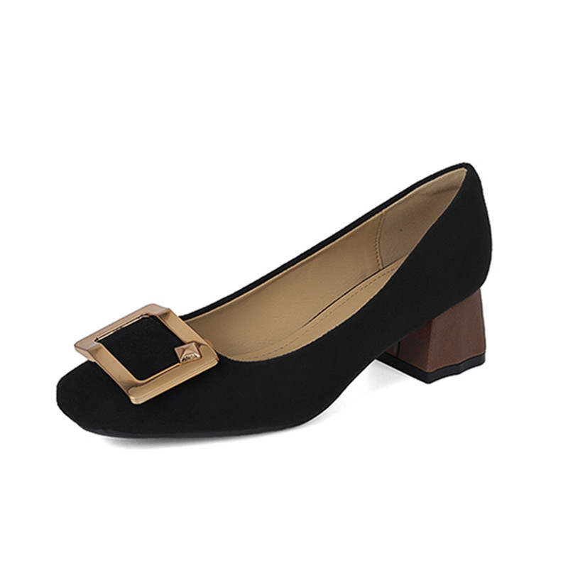 TATAYA Microfiber Leather Chunky Heel High Heels Women's