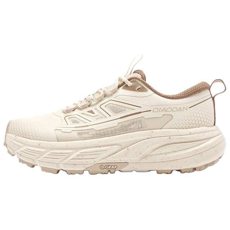 QIAODAN Cushioning Slip Resistant Breathable Low top Casual Shoes Women's Beige Brown