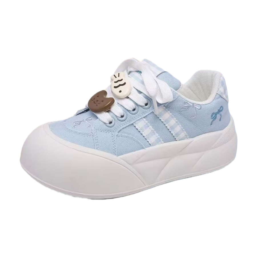 CPXO Synthetic Leather Abrasion Resistant Abrasion Resistant Low top Skateboard Shoes Women's Light Blue