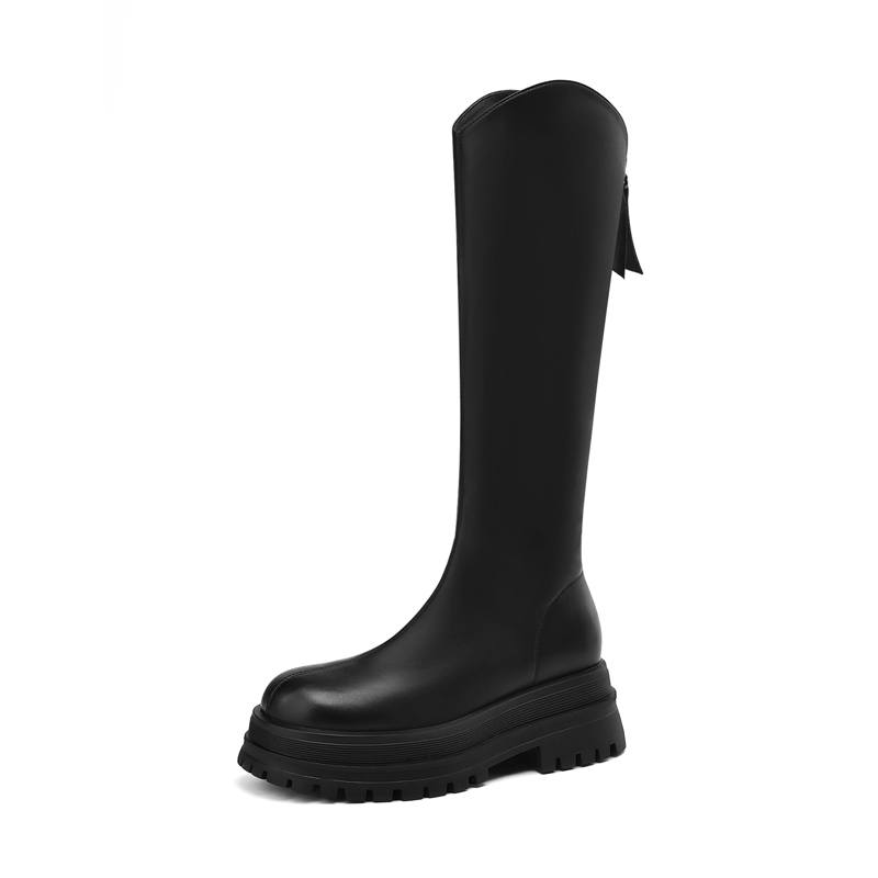 ZHR Knee High Boots Women's Black/Brown
