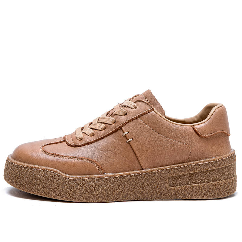 JIEZHOU Top Grain Cow Leather Slip Resistant, Abrasion Resistant, Lightweight Low top Skateboard Shoes Women's