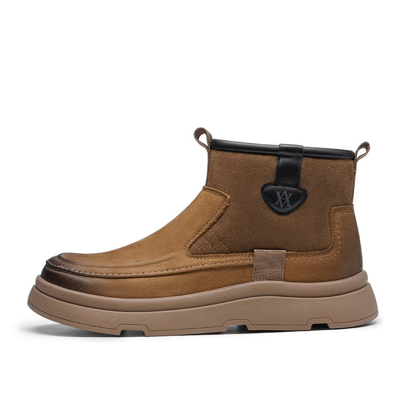 AQUASCUTUM Top Grain Cow Leather Ankle Boots Men's