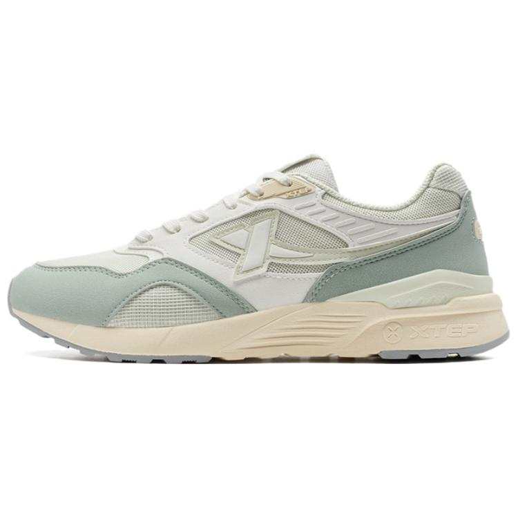 XTEP Abrasion Resistant Coverage Low top Casual Shoes Women's White Green Beige