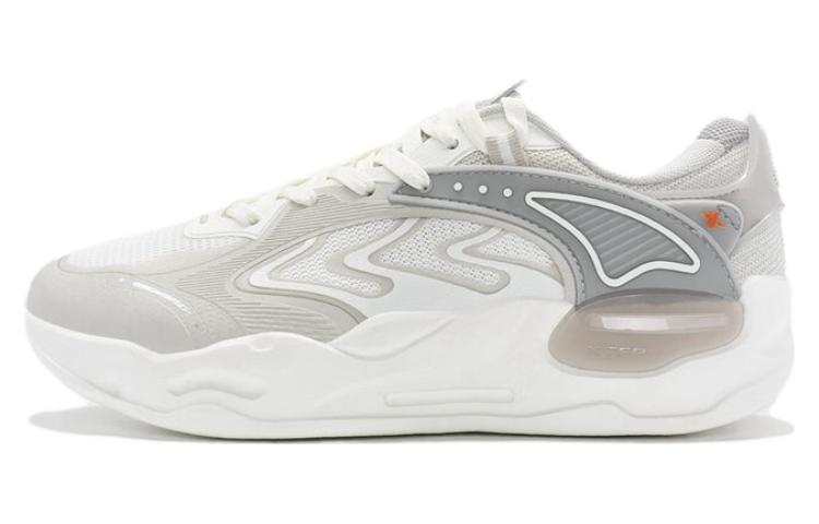 XTEP Yuanqi Breathable, Slip Resistant, And Abrasion Resistant Low top Sports Casual Shoes Men's Gray White