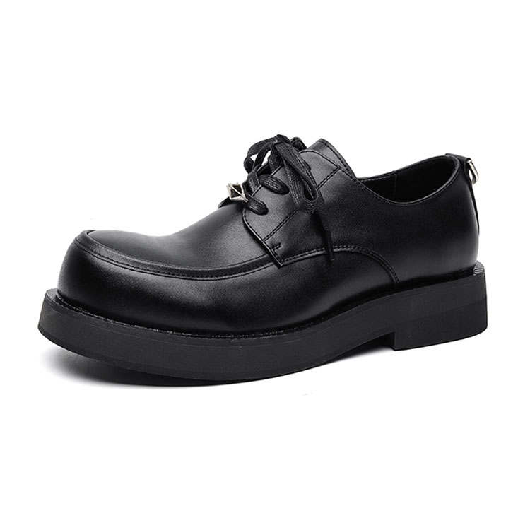 KAQIAODI Cow Split Leather Casual Shoes Men's Black