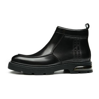 ASTON M.JAZZ Top Grain Cow Leather Short Chelsea Boots Men's