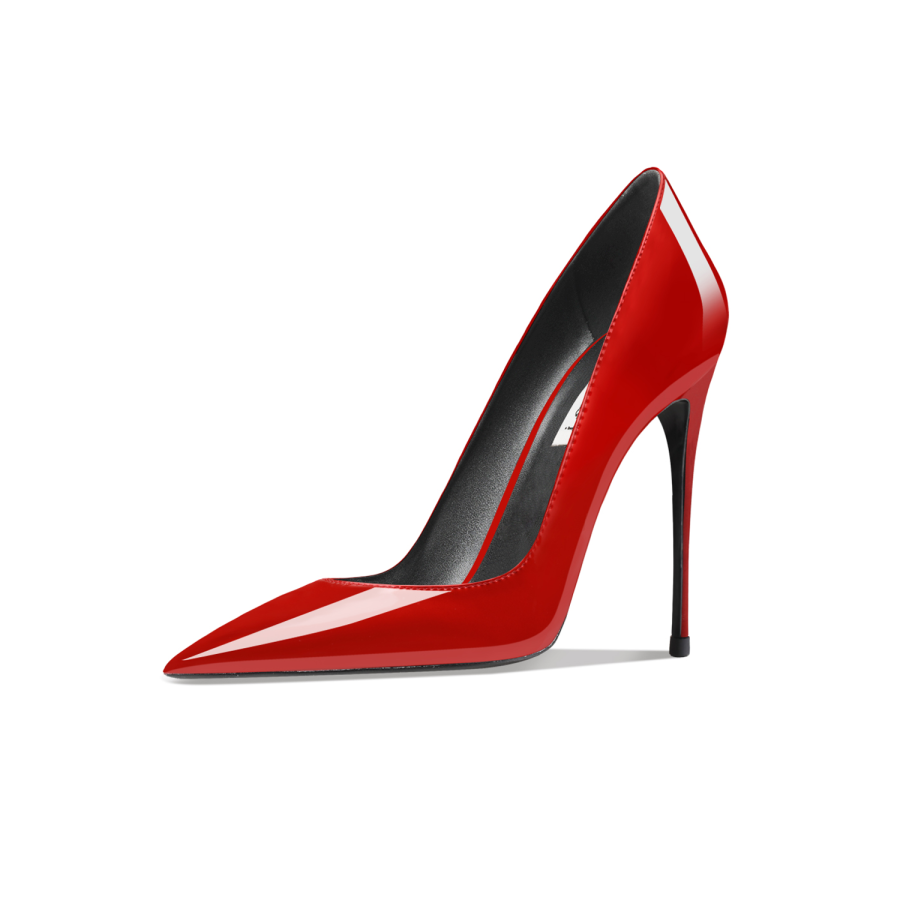 Suyymakk Patent Leather Slim Heel High Heels Women's Red