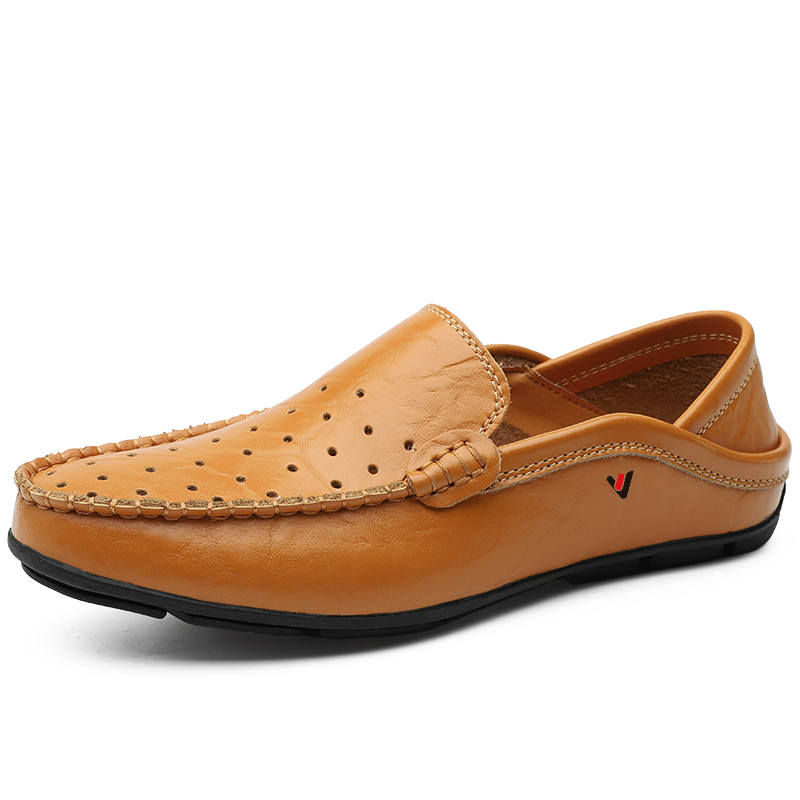 YALU Gommino Loafers Men's Black/Gold/Blue