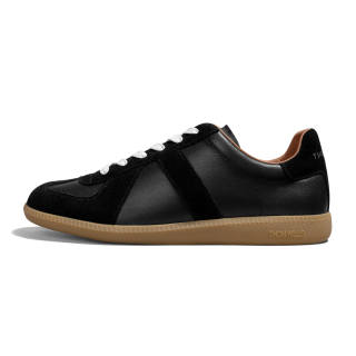 THOM WILLS Vintage Versatile German Army Trainers Breathable Support Low top Skateboard Shoes Men's Black