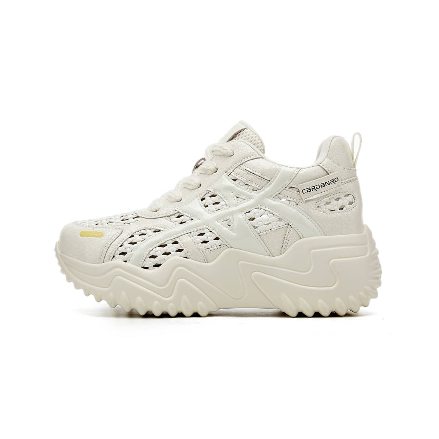 CARDANRO Slip Resistant, Abrasion Resistant, Breathable, Height Increasing Low top Chunky Sneakers Women's