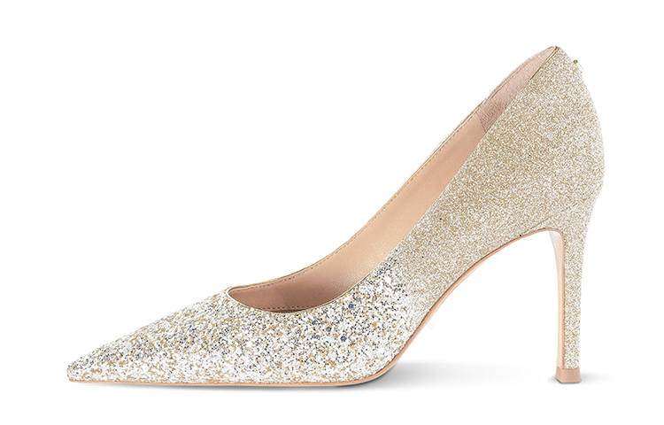7or9 White Grape Sparkling Wine Slim Heel High Heels 9cm Women's Light Gold Women's Shoes